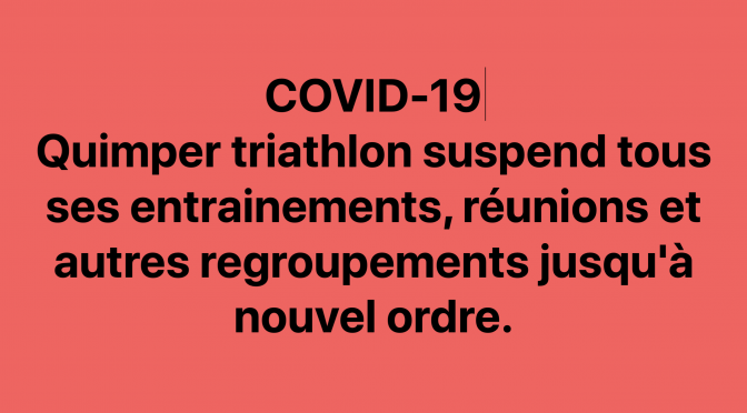 Le Quimper triathlon suspend toutes ses activités