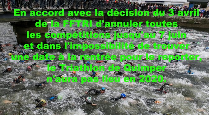 Le Triathlon de Quimper 2020 est annulé